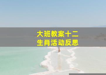 大班教案十二生肖活动反思