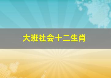 大班社会十二生肖