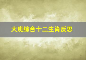 大班综合十二生肖反思