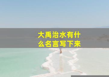 大禹治水有什么名言写下来