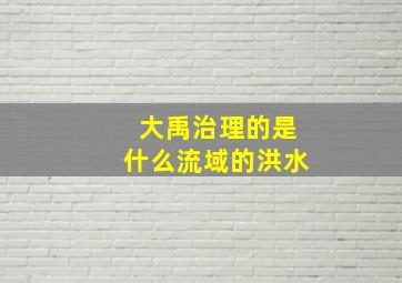 大禹治理的是什么流域的洪水