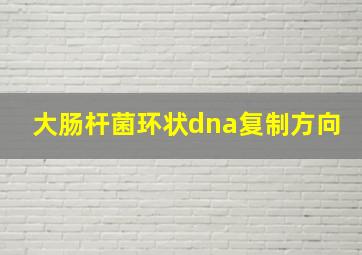 大肠杆菌环状dna复制方向