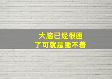 大脑已经很困了可就是睡不着