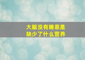 大脑没有睡意是缺少了什么营养