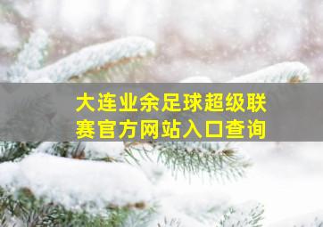 大连业余足球超级联赛官方网站入口查询