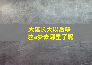 大雄长大以后哆啦a梦去哪里了呢