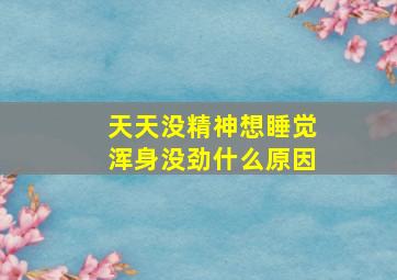 天天没精神想睡觉浑身没劲什么原因