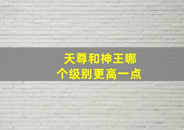 天尊和神王哪个级别更高一点