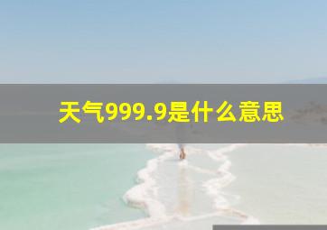 天气999.9是什么意思