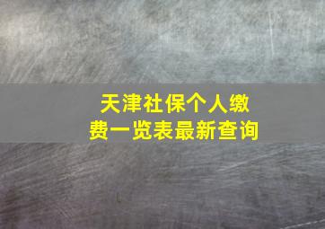 天津社保个人缴费一览表最新查询