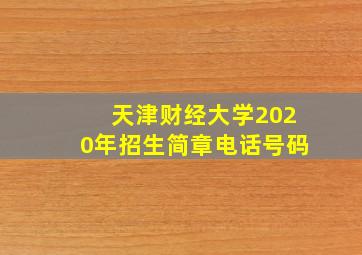 天津财经大学2020年招生简章电话号码