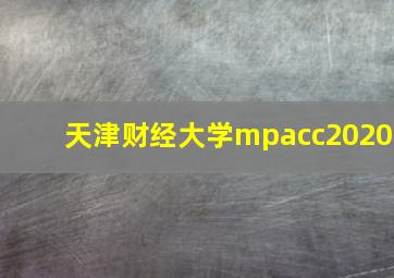 天津财经大学mpacc2020