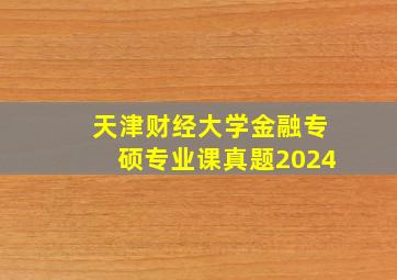 天津财经大学金融专硕专业课真题2024