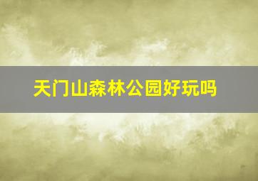 天门山森林公园好玩吗