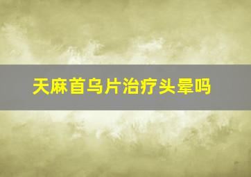 天麻首乌片治疗头晕吗