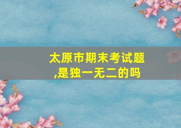 太原市期末考试题,是独一无二的吗