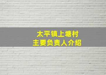 太平镇上塘村主要负责人介绍