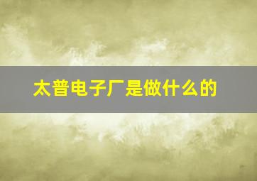 太普电子厂是做什么的