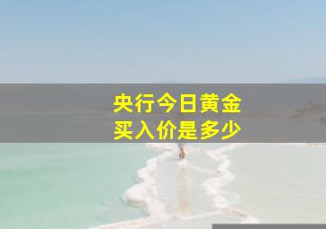 央行今日黄金买入价是多少