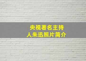 央视著名主持人朱迅照片简介