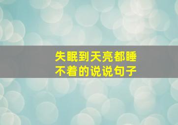 失眠到天亮都睡不着的说说句子