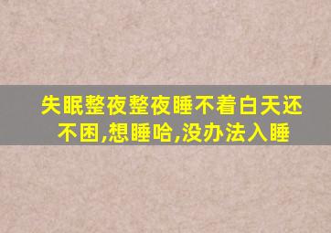 失眠整夜整夜睡不着白天还不困,想睡哈,没办法入睡