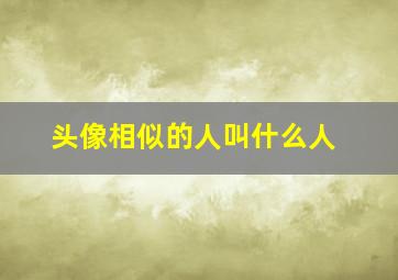 头像相似的人叫什么人