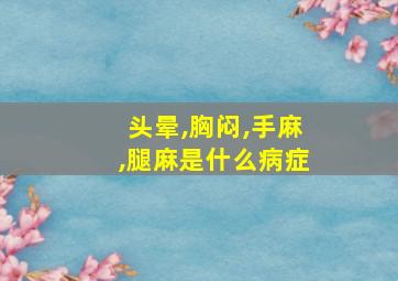 头晕,胸闷,手麻,腿麻是什么病症