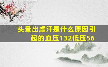 头晕出虚汗是什么原因引起的血压132低压56