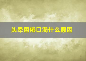 头晕困倦口渴什么原因