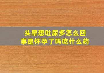 头晕想吐尿多怎么回事是怀孕了吗吃什么药