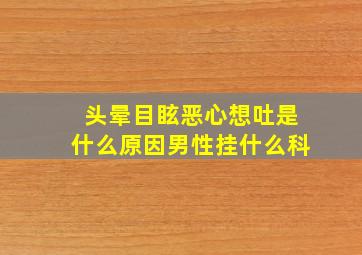 头晕目眩恶心想吐是什么原因男性挂什么科