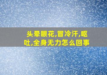 头晕眼花,冒冷汗,呕吐,全身无力怎么回事