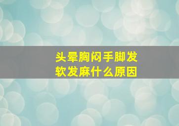 头晕胸闷手脚发软发麻什么原因