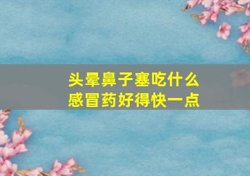 头晕鼻子塞吃什么感冒药好得快一点