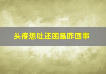 头疼想吐还困是咋回事