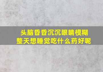 头脑昏昏沉沉眼睛模糊整天想睡觉吃什么药好呢