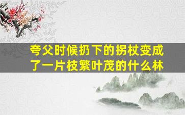 夸父时候扔下的拐杖变成了一片枝繁叶茂的什么林