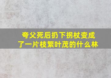 夸父死后扔下拐杖变成了一片枝繁叶茂的什么林