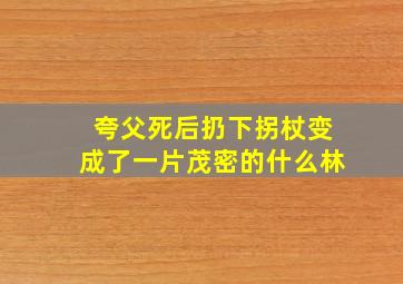 夸父死后扔下拐杖变成了一片茂密的什么林