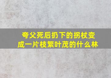 夸父死后扔下的拐杖变成一片枝繁叶茂的什么林