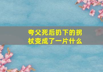 夸父死后扔下的拐杖变成了一片什么