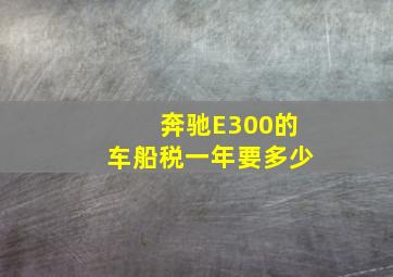 奔驰E300的车船税一年要多少