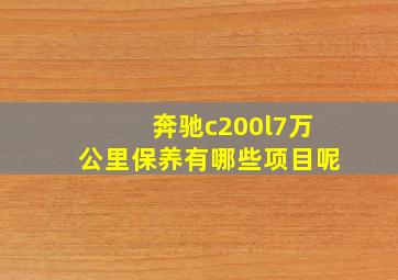 奔驰c200l7万公里保养有哪些项目呢