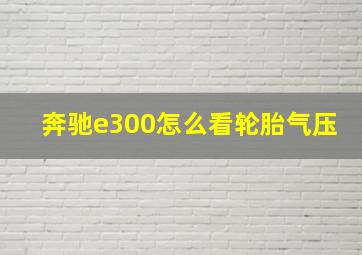 奔驰e300怎么看轮胎气压