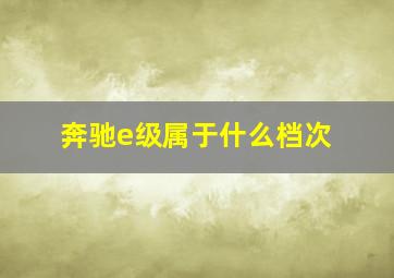 奔驰e级属于什么档次