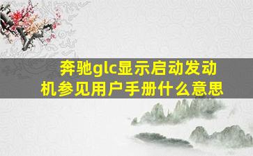 奔驰glc显示启动发动机参见用户手册什么意思