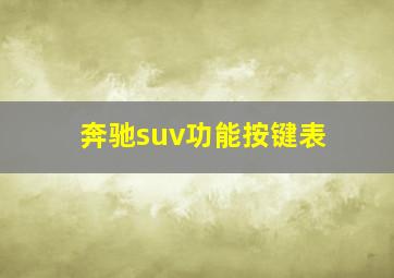 奔驰suv功能按键表