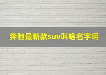 奔驰最新款suv叫啥名字啊