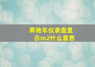 奔驰车仪表盘显示m2什么意思